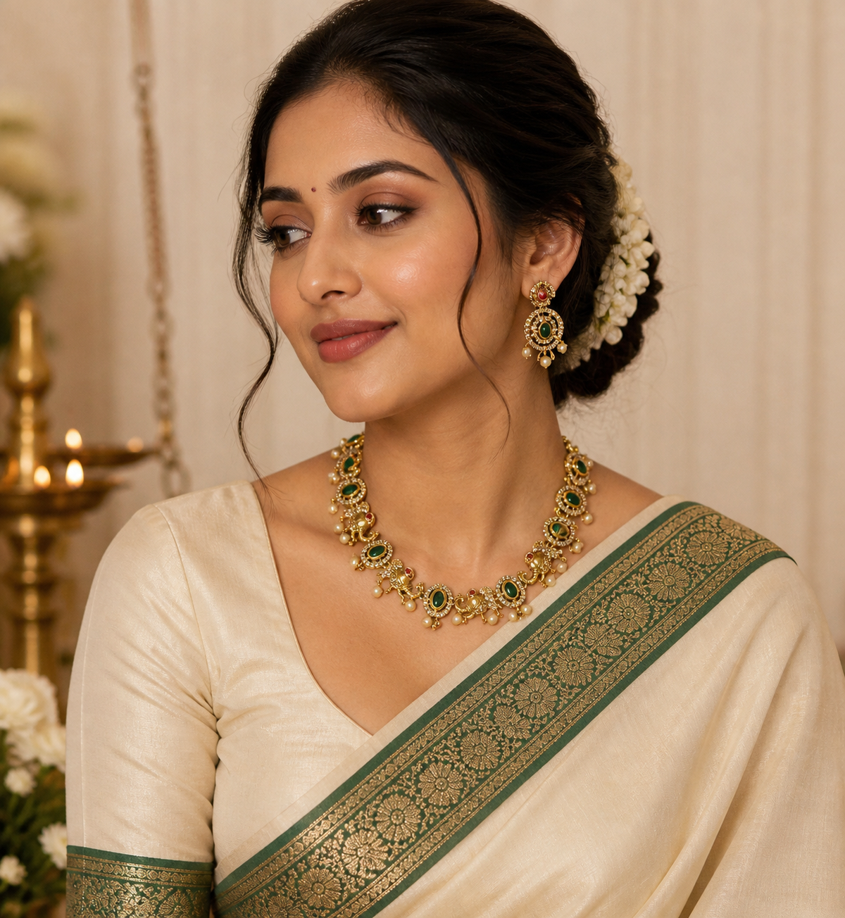 Gaja Pearl Necklace Set