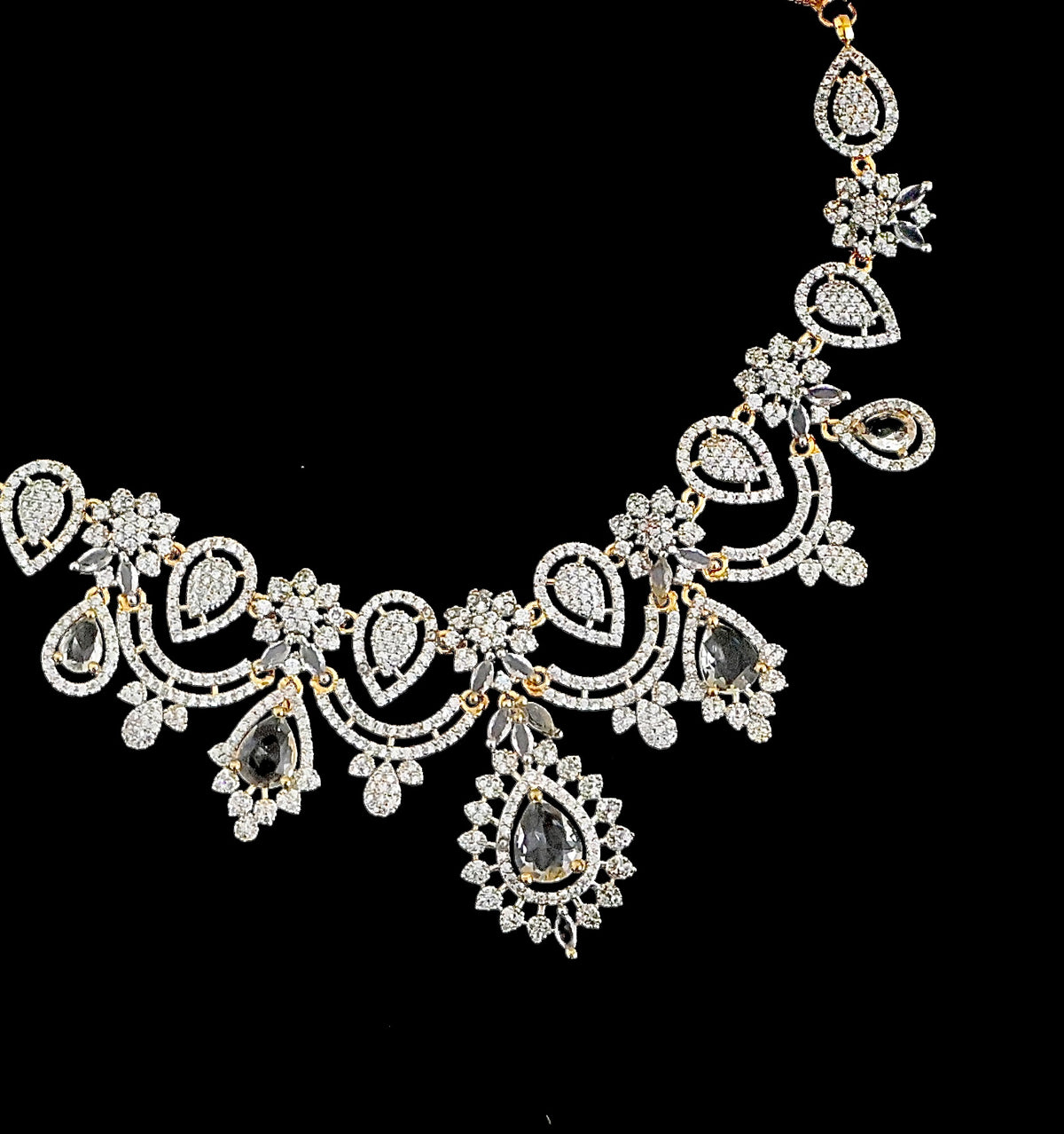 Crystal Cascade Necklace Set