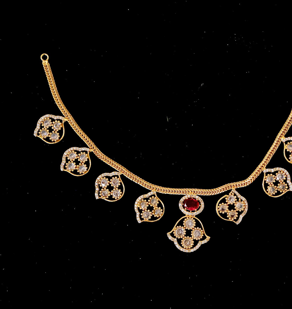 Golden Petal Necklace Set