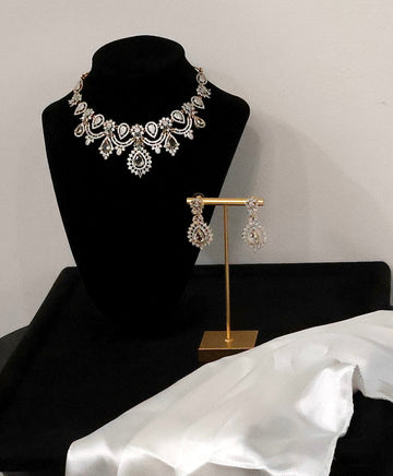 Crystal Cascade Necklace Set